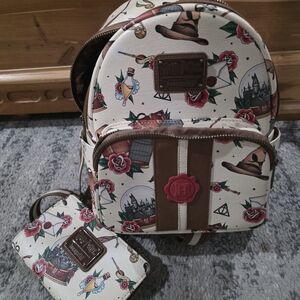 Loungefly- Harry Potter Tattoo Themed Backpack and Wallet Set
